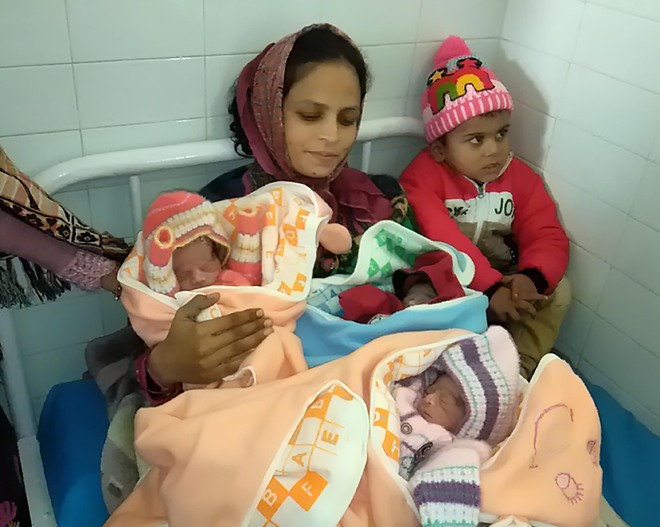 Woman gives birth to triplets