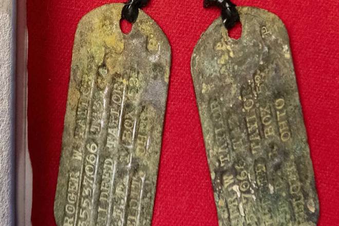 Fallen WWII soldier's dog tags return home after 75 years