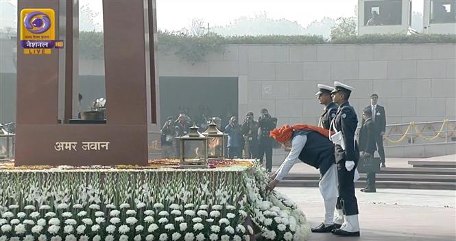 PM pays homage to fallen soldiers at newly built National War Memorial for first time