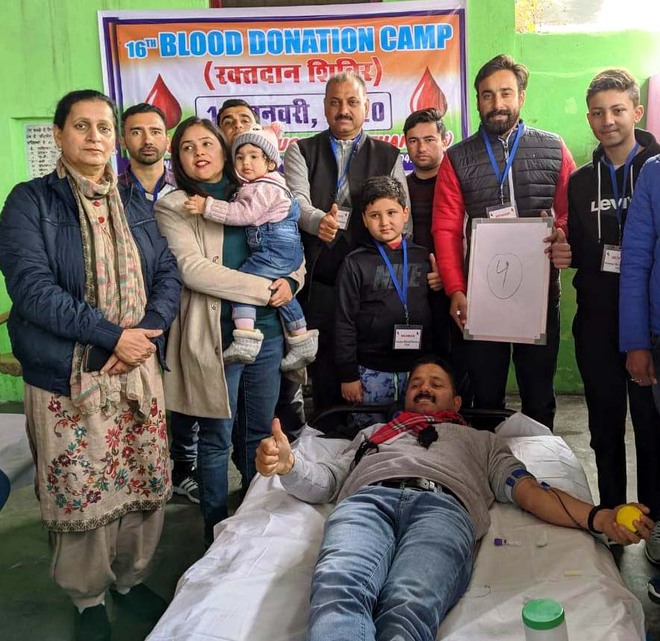 65 donate blood at village camp