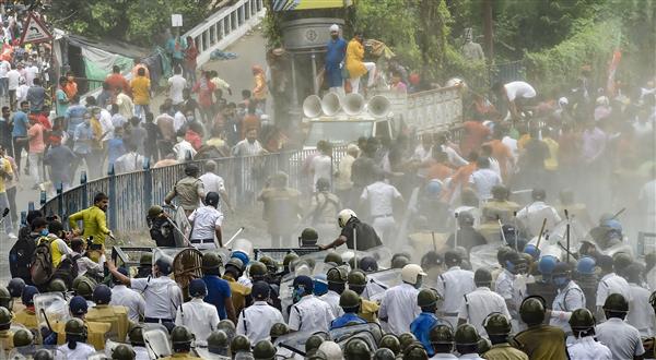 Bengal violence: BJP slams Mamta Banerjee, claims chemical-laced water cannons used against them