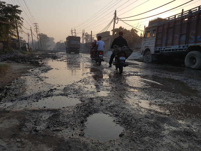 Damaged Rahon Road nightmare for commuters