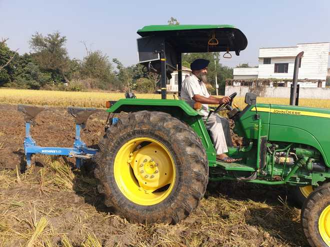 A progressive farmer who gave up stubble burning eight years ago