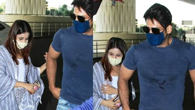 Rumoured 'Bigg Boss couple' Sidharth Shukla and Shehnaaz Gill fly down to Chandigarh; pictures from airport surface