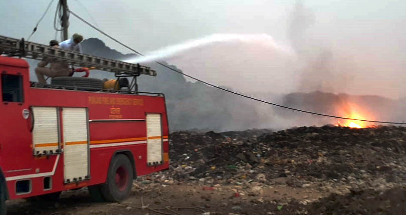 Burning of garbage at dumping ground near Sanauri Adda has residents fuming