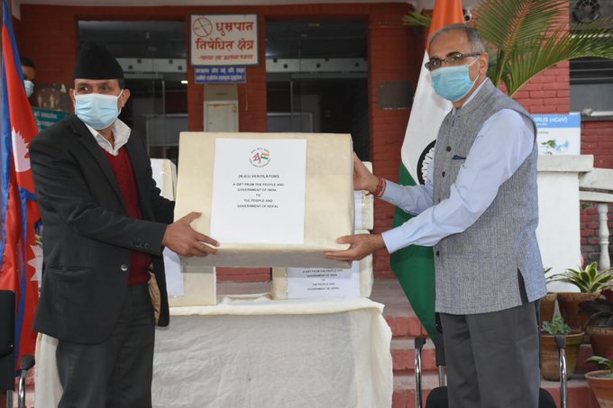 COVID-19: India donates ventilators to Nepal