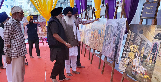 Sikh history depicted on canvas
