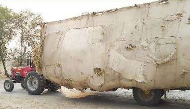 Overloaded tractor-trailers pose a threat to commuters in Narwana