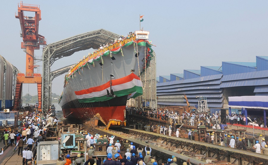 GRSE-built stealth frigate 'Himgiri' launched