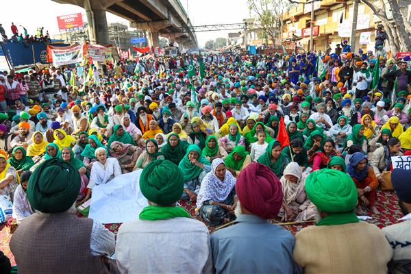 Amid slogans and speeches, farmers observe Bharat Bandh at Delhi's Tikri  border
