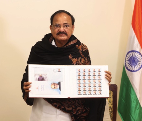 Naidu releases postage stamp in former PM IK Gujral's honour
