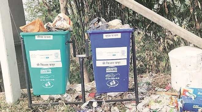 Overflowing dustbins health hazard for Palampur villagers