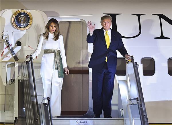 US President Donald Trump lands in Delhi for main leg of India visit