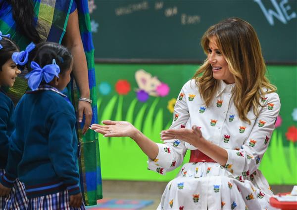 How big is America? Which is your favourite cartoon? Kids’ questions galore for US First Lady