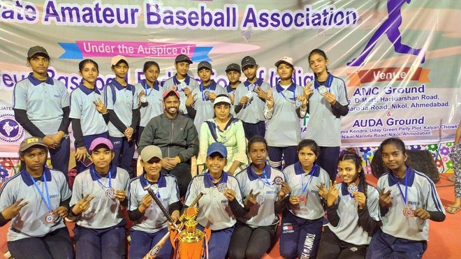 Punjab girls bag silver medal in Junior National Baseball Championship