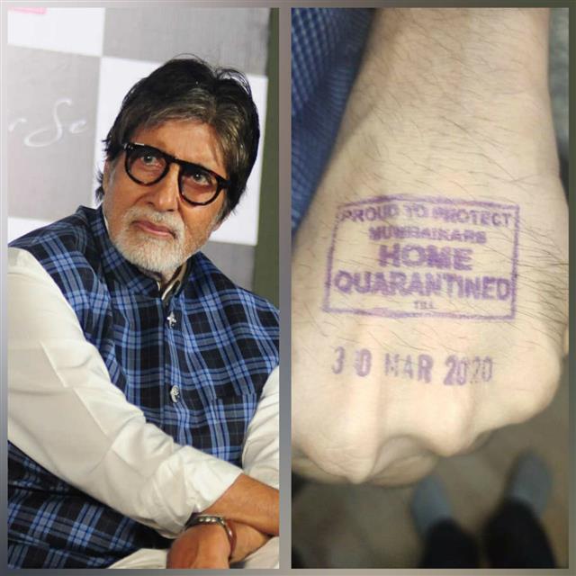 Coronavirus: Amitabh Bachchan shares picture of 'home quarantined' stamp; Twitter says it’s Sonu Nigam’s hand