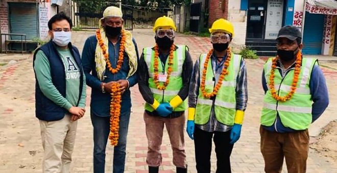Sanitation workers in Jalandhar are doing their bit