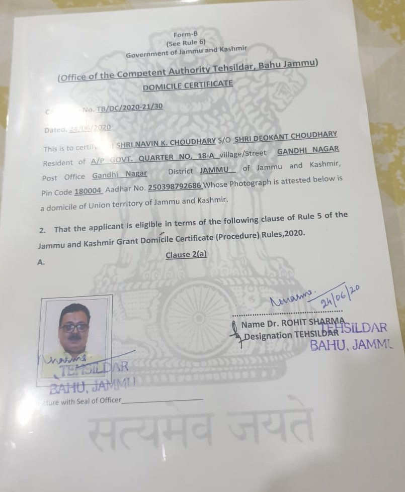 IAS officer among 25,000 people granted domicile certificates in J-K
