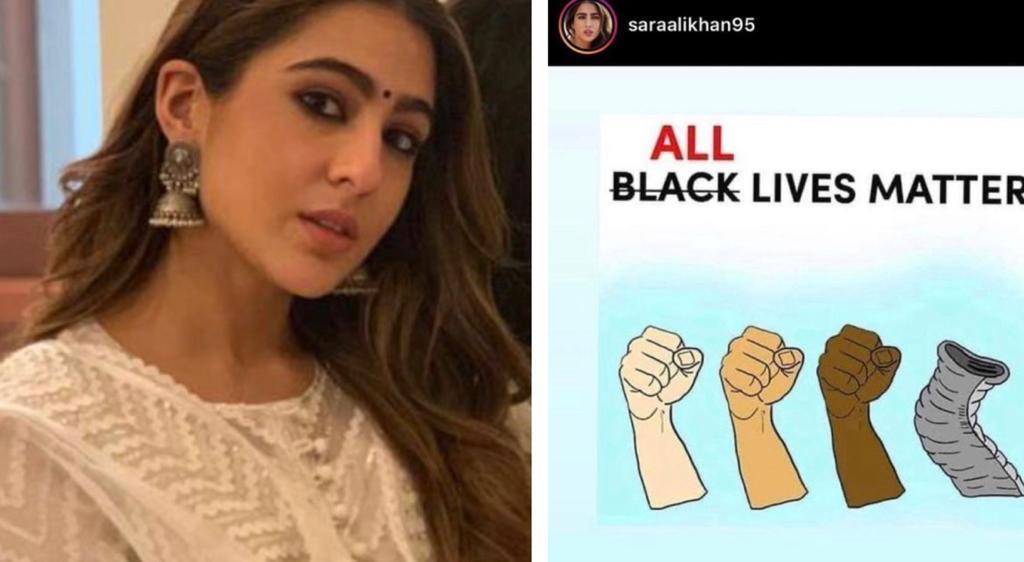 Sara Ali Khan faces outrage for posting 'All Lives Matter' and striking the word 'Black'