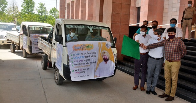 Publicity vehicles to spread Covid awareness in Mohali