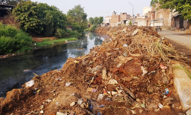 Waste from Buddha Nullah dumped on banks