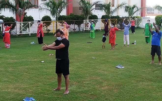 Karnal administration indulges Covid patients with games, yoga