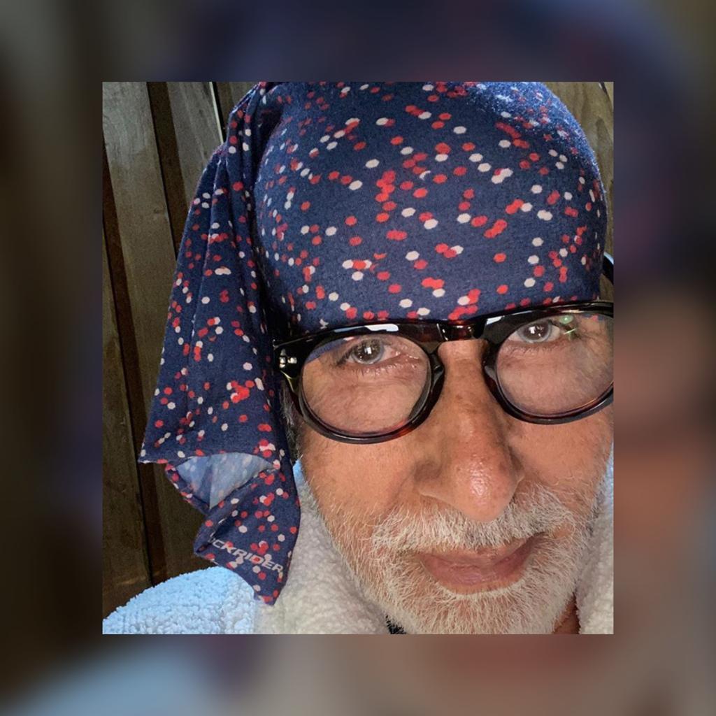 Amitabh Bachchan rocks a bandana in his first selfie after being discharged from hospital