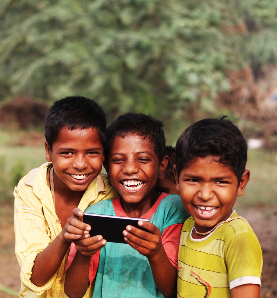 happy indian children