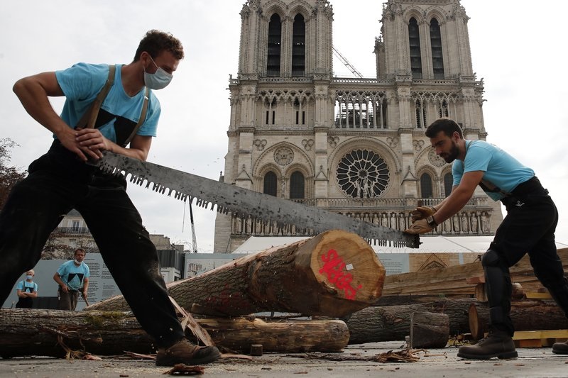 Carpenters wow public with medieval techniques at Notre Dame