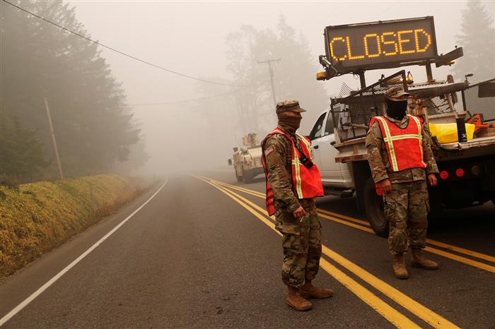 Thousands of Oregon evacuees shelter from wildfires as US disaster declared