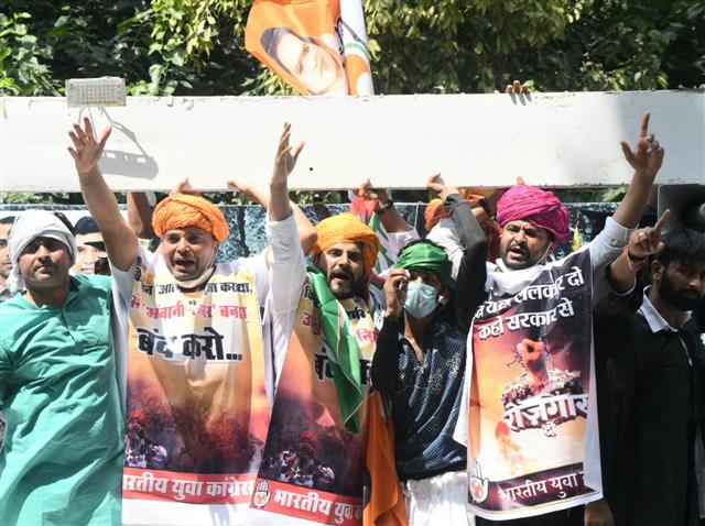 Youth Congress members detained during protest march towards Parliament over farm Bills