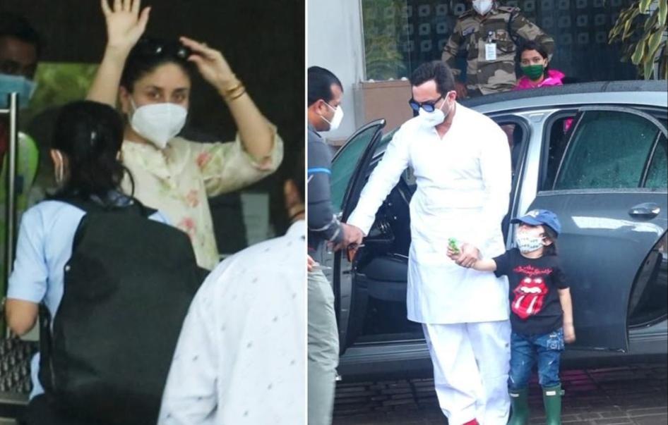 Kareena Kapoor Khan with hubby Saif Ali Khan jet off to mystery location with son Taimur; pictures and videos surface