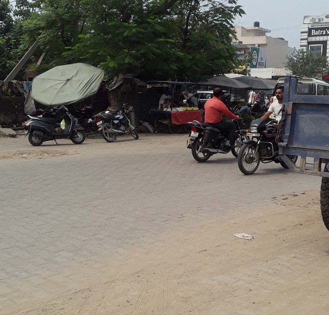 Encroachment on pedestrian site in Ambala City