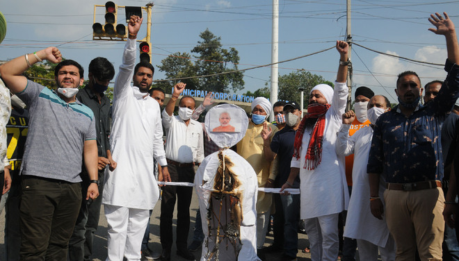 Congress holds protest over exclusion of Punjabi in Jammu and Kashmir