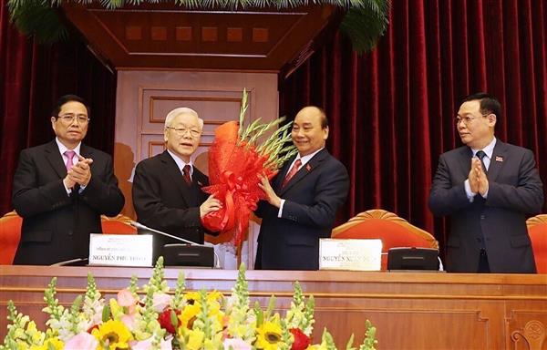 Vietnam ruling Communist Party chief Trong re-elected for third term