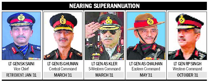 5 Army top guns to retire in 10 months