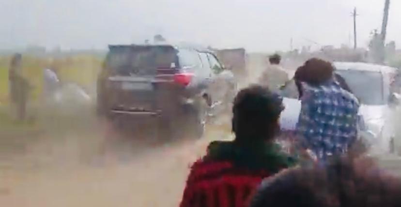 Another video from Lakhimpur Kheri shows minister's vehicle mowing down farmers at great speed