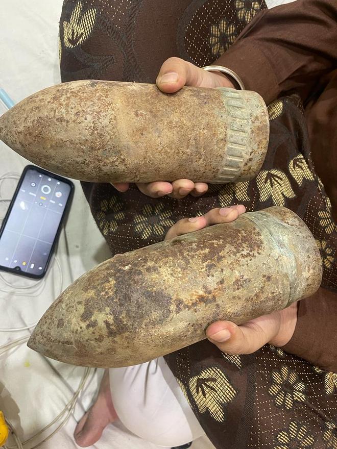Two bomb shells recovered from a house in Patti