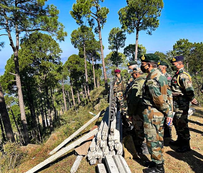 Army Chief General MM Naravane at forward posts along LoC