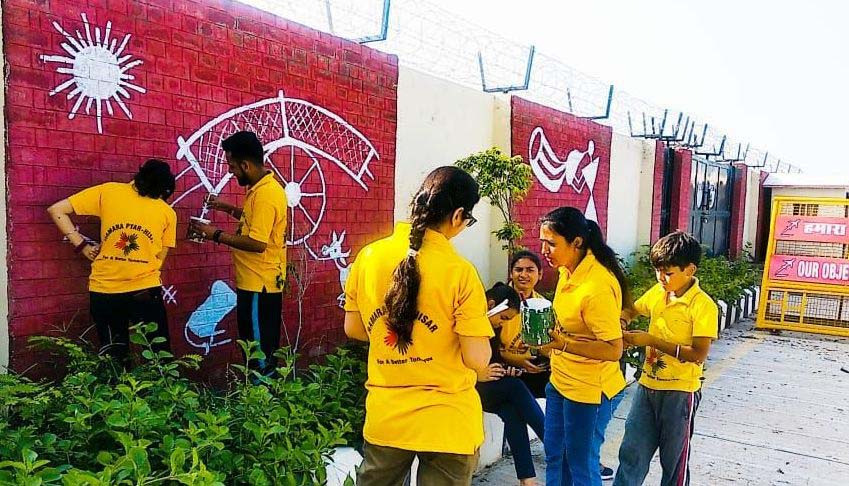 Haryana Diary: Hisar airport wall decorated with ‘warli’ painting