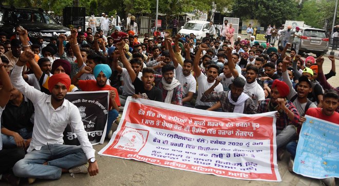 Youths protest repeated postponement of Army recruitment written examination