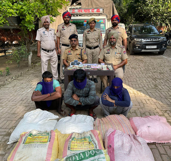 100-kg ganja seized, 3 held