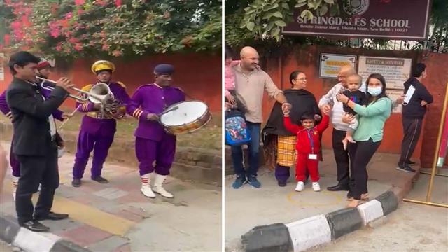 Video: Delhi parents hire band to celebrate kid's return to school after Covid; netizen says 'imagine the level of relief'
