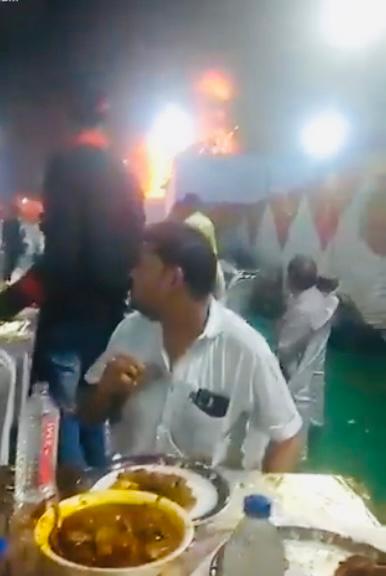 Guests keep eating dinner amid massive fire at Maharashtra marriage hall, video surfaces