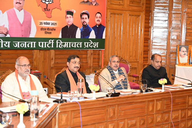 Performance of in-charges, morcha heads of Himachal BJP reviewed