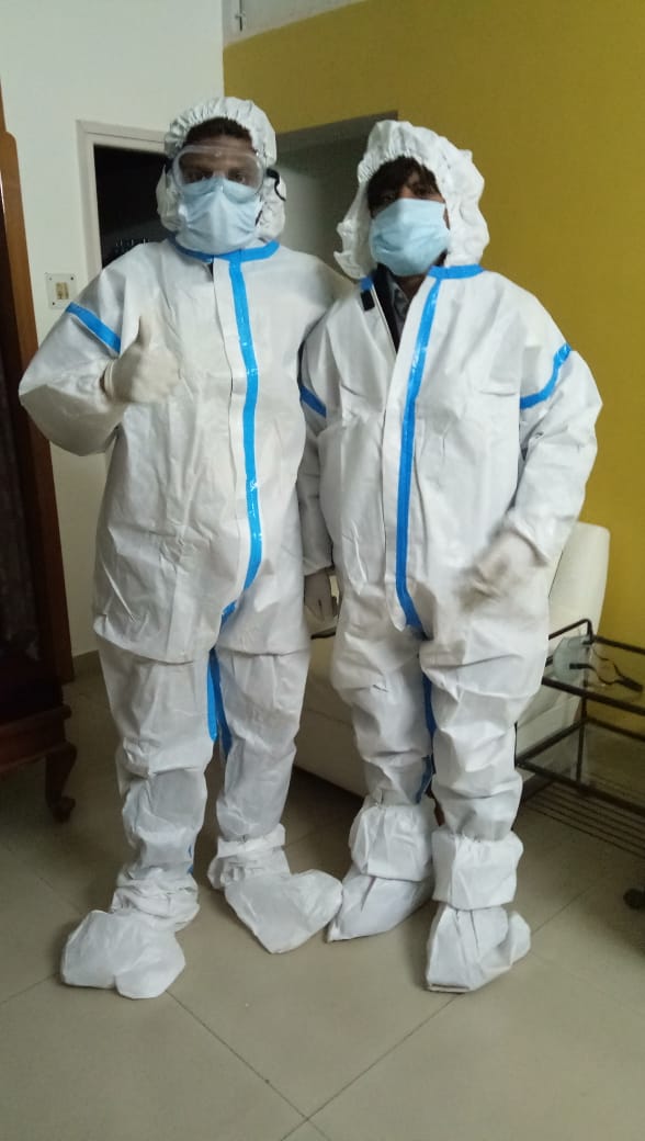 Covid patient father-son duo reaches Chandigarh polling station in PPE kits