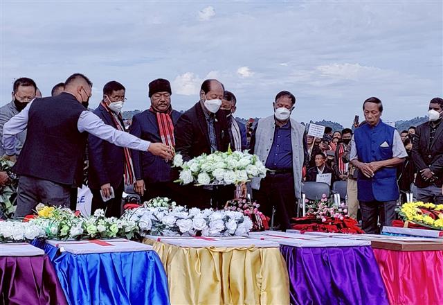 Nagaland firing victims laid to rest Chief Minister Neiphiu Rio joins demand for repeal of AFSPA