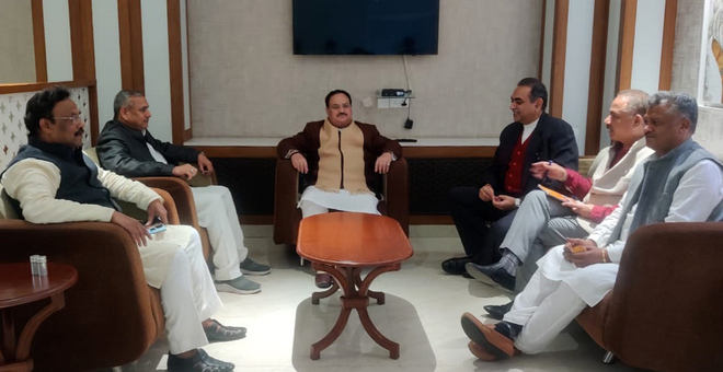 Chandigarh BJP leaders discuss poll strategy with JP Nadda