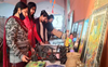 Craft items, paintings by kids on sale at Gita Mahotsav