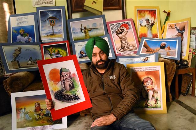 Bathinda artist using paintings to highlight farmers' issues